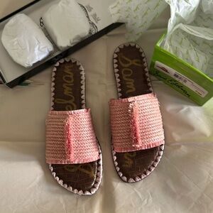 Sam Edelman Pink Woven Slide Sandals